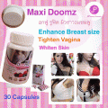 Maxi Doomz แมกซี่ดูม by JP Natural  เพิ่มเสน่ห์ให้คุณผู้หญิง จัดเต็มด้วยขนาดใหม่ บรรจุ 30 เม็ด!!  เพิ่มขนาดหน้าอก  กระชับช่องคลอด เพิ่มผิวขาว อมชมพู