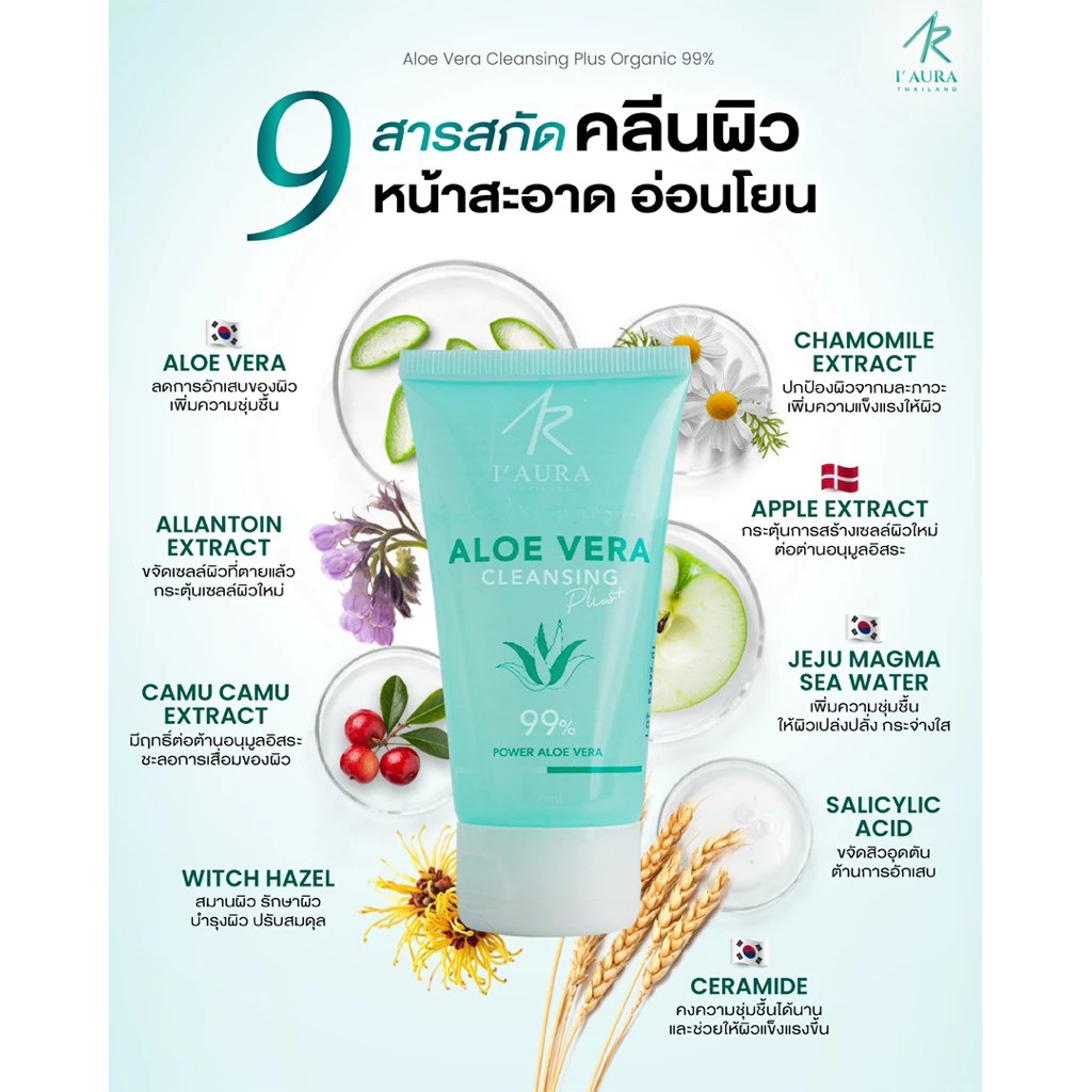 �ٻ�Ҿ���2 �ͧ�Թ��� : I'AURA ����ҧ˹�� ����ѹ Ŵ��� ALOE VERA Cleansing Plus+ �ٵ���͹�¹ ����СѺ�������� 50 ml.
