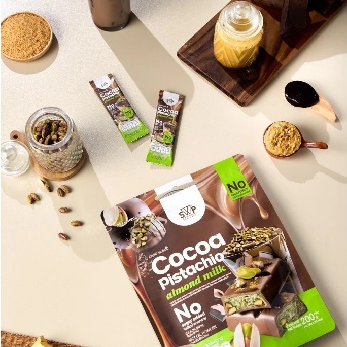 �ٻ�Ҿ���2 �ͧ�Թ��� :  1 �ا  SWP Cocoa Pistachio Almond Milk ����ʵҪ���� ����͹�� ����� (20�ͧ)