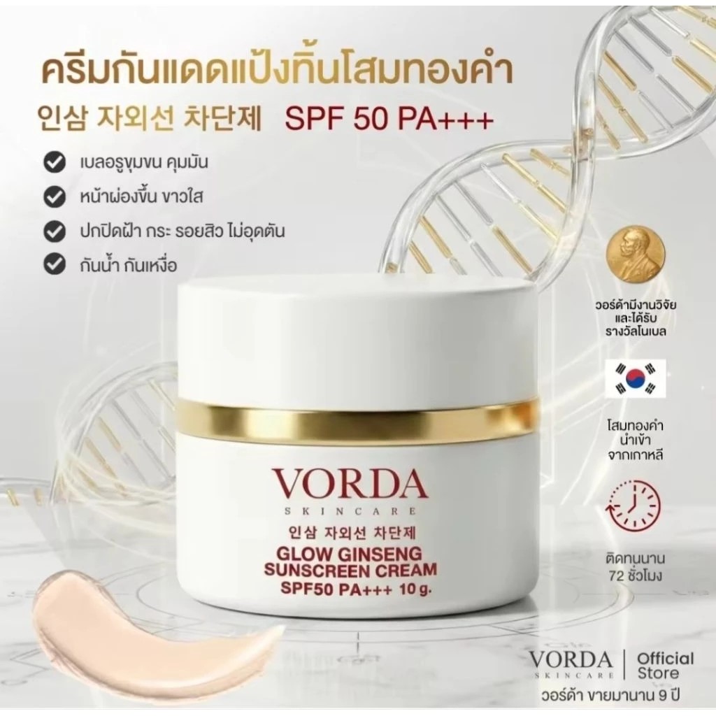 �ٻ�Ҿ���3 �ͧ�Թ��� : 1 ��лء Vorda Sunscreen �ѹᴴ������ ��������ا �����������+Vit B3 ��ͧ�ѹ��� UVA / UVB �ѹᴴ�ͧ��� SPF50 PA+++