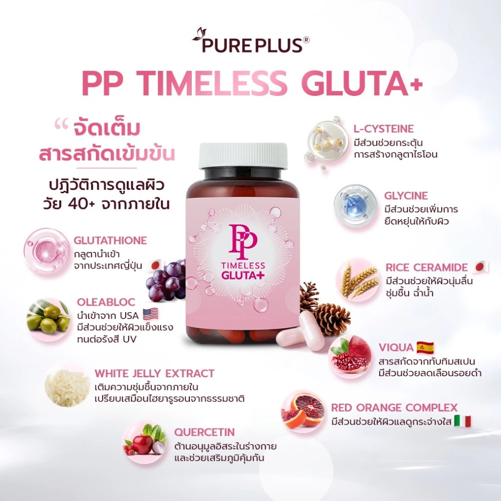 �ٻ�Ҿ���3 �ͧ�Թ��� : ( 1 ��лء ) PP TIMELESS GLUTA+ ���ͼ�Ƿ�����͹����� ��Ш�ҧ��  ��Ҵ 30 ���